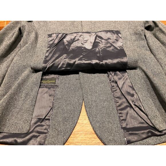 Jos. A. Bank 44L Mens Sports Coat Blazer Gray‎ Charcoal Wool Cashmere Italy - Picture 14 of 16